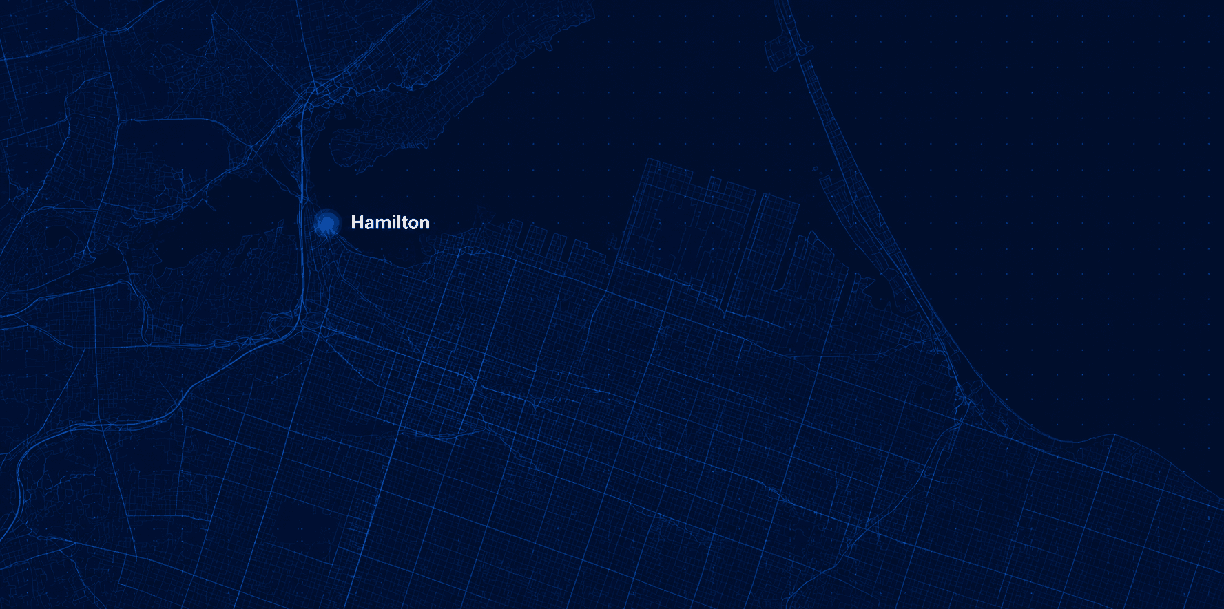 Map of Hamilton, Ontario, Canada